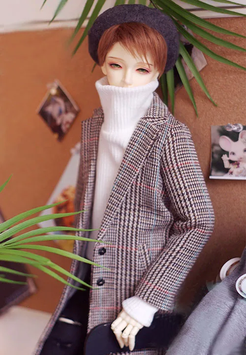 BJD lutka obleko tri točke pu shu SD17 volnene plast sivo rjave barve v prahu dolg plašč lutka dodatki