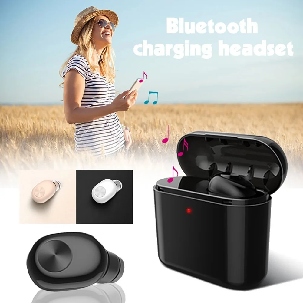 BL1 TWS Brezžične Bluetooth Slušalke Enem Ušesu, Mini Stereo Šport Mobilni Telefon, igre na Srečo in-ear Slušalke Z Micphone Polnjenje Box