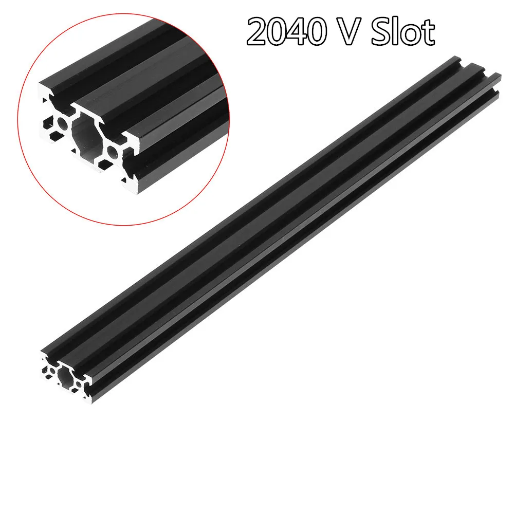 Black 100-velikosti 1000 mm 2040 V Terminu Aluminij Profil Ekstrudiranje Okvir za CNC DIY Lasersko Graviranje Stroj 3D Tiskalniki Kamere Drsnik