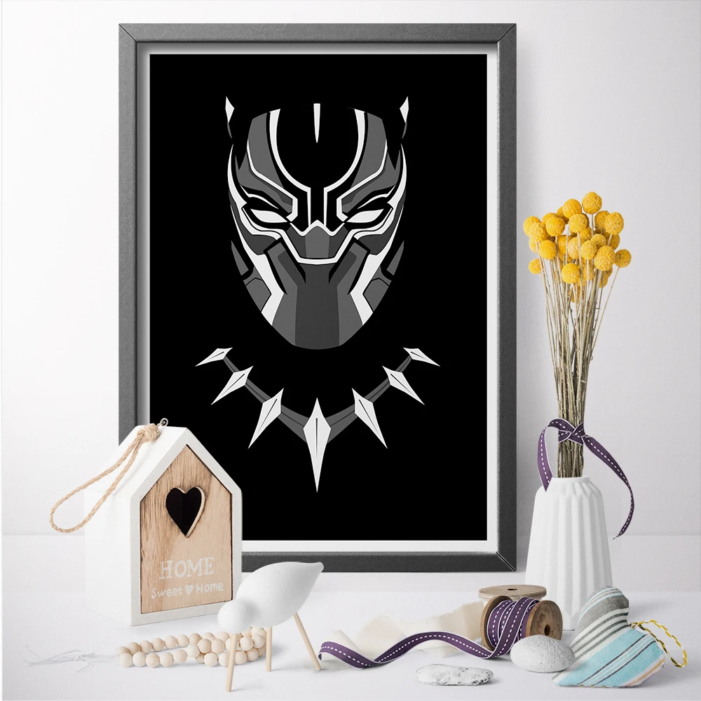Black Panther Superhero Movie Wall Art Platno Poster Tiskanje Platno Slikarstvo Stenske Nalepke Za Dekoracijo Doma
