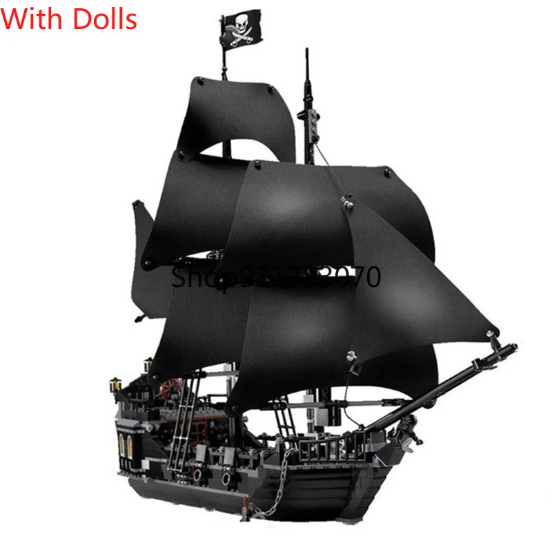 Black Pearl Ladje Združljiv s Pirati Ladje 4184 4195 Karibi Model Gradnike s Številke Rojstni dan Darila Otroci Igrače