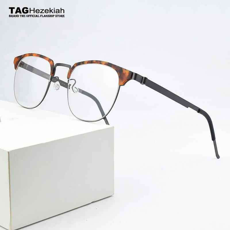 Blagovne znamke krog Kratkovidnost optičnih očal okvir Moških očala ženske okviri 2020 Acetat Zlitine Kvadratni okvir očal je 9843 9704