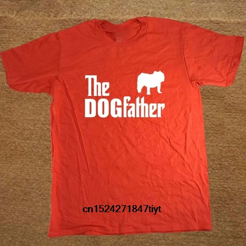 Blagovno znamko Oblačil Je Dogfather angleški Buldog Pes Smešno Moških Bombaža, Kratek Rokav T-shirt