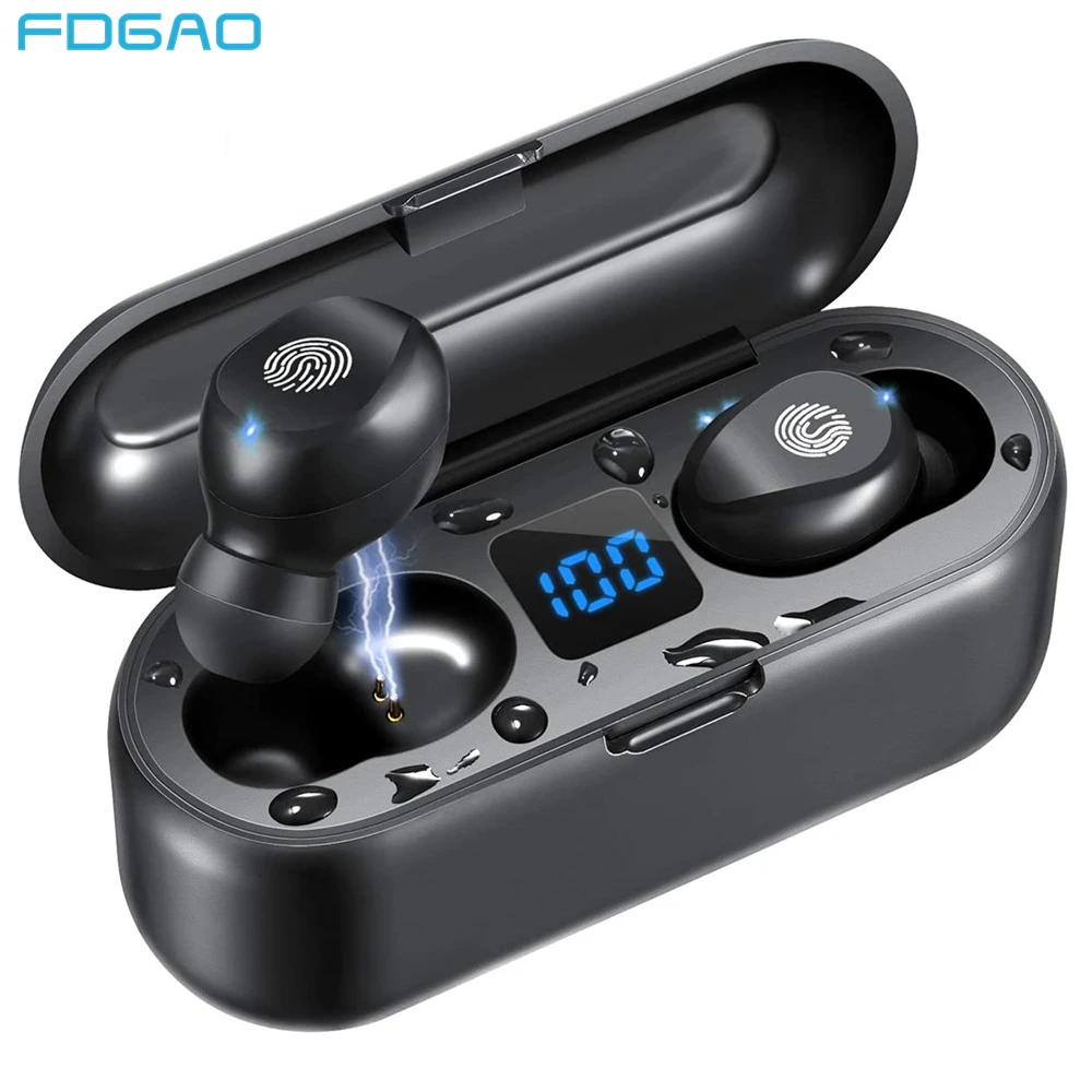 Bluetooth 5.0 Brezžični Čepkov z Mic Polnjenje Primeru Nepremočljiva TWS Stereo Slušalke v Ušesa Slušalke Zvok Šport LED Zaslon