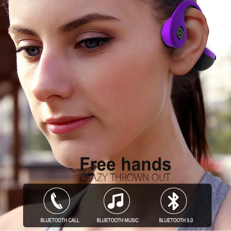 Bluetooth 5.0 Slušalke Kostne Prevodnosti Brezžično Slušalko, ki Teče Šport Sweatproof Prostoročno Čepkov Slušalke z Mikrofonom