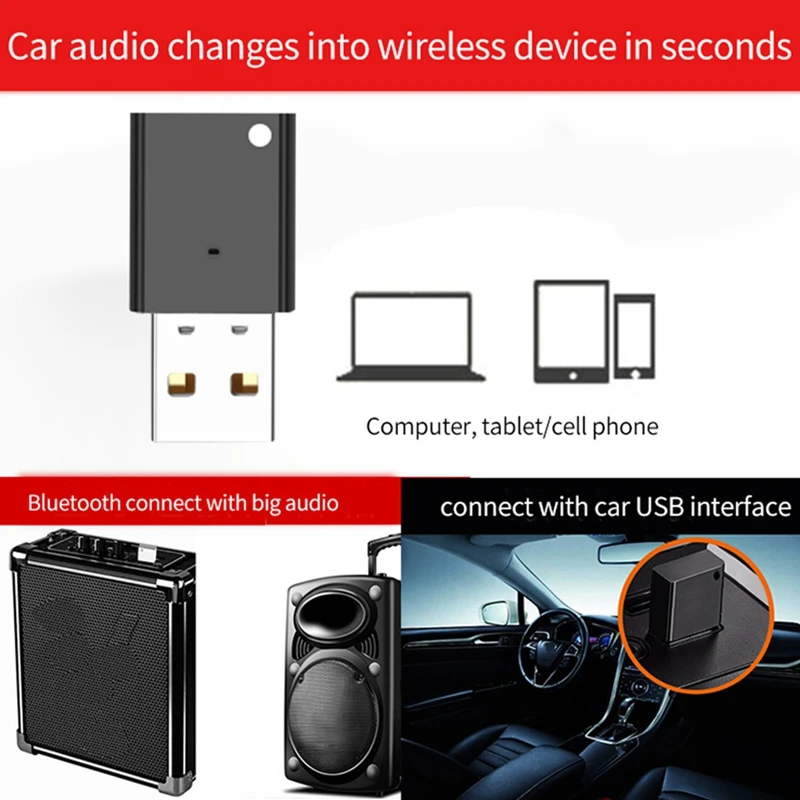 Bluetooth 5.0 Sprejemnik Glasbe, Audio Sprejemnik Avto Oddajnik Brezžični Vmesnik Telefona Za Prostoročno Klicanje Zvočnik Za 2,4 Mhz