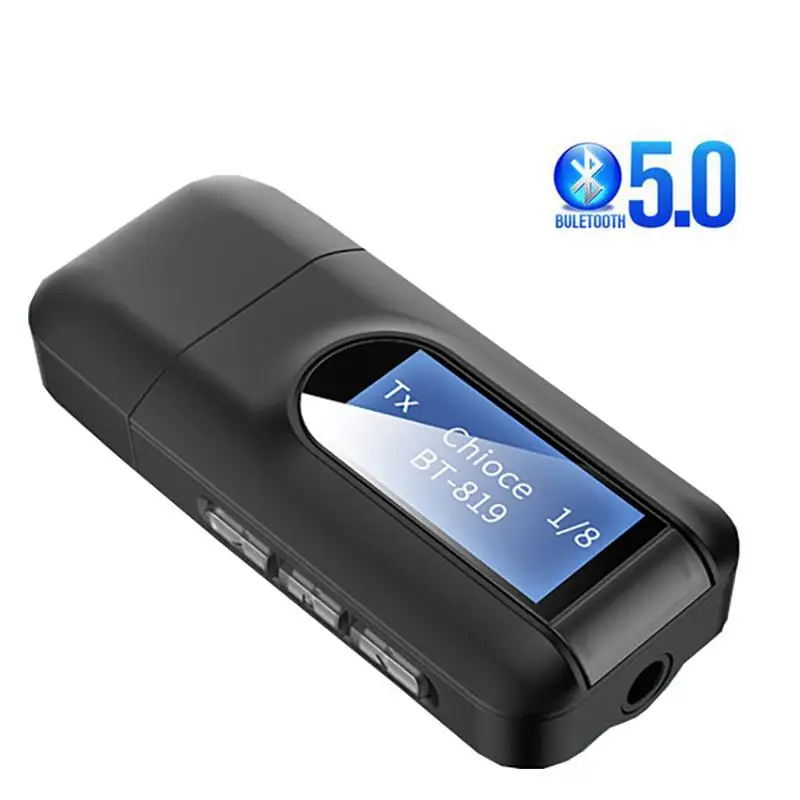 Bluetooth 5.0 Sprejemnik Oddajnik LCD-Zaslon 3.5 mm AUX Priključek 2 In1 USB Bluetooth Dongle Brezžična Zvočna kartica