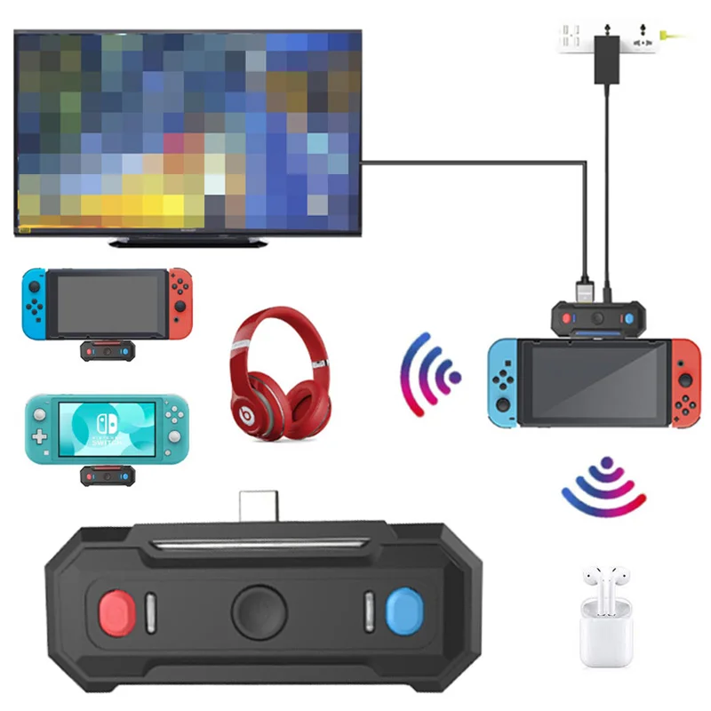 Bluetooth Adapter Za Nintendo Stikalo Lite Tip-C Avdio Brezžični Oddajnik Nizke Latence HDMI-Združljivem TELEVIZORJU), ki je Osnova za NS Konzole