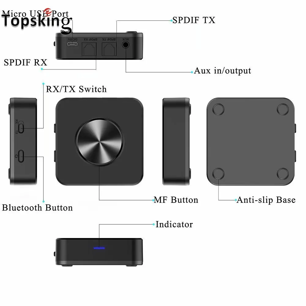 Bluetooth CSR8675 Oddajnik in Sprejemnik 5.0 ATPX-HD APTX-LL Adapter 3,5 mm/SPDIF/Digitalni Optični Toslink za TV Avto Zvočniki