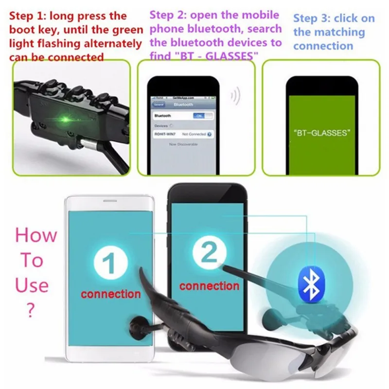 Bluetooth sončna Očala na Prostem, kolesarska Očala Bluetooth sončna Očala Brezžične Slušalke Šport Z Mikrofonom Za Pametni Telefoni