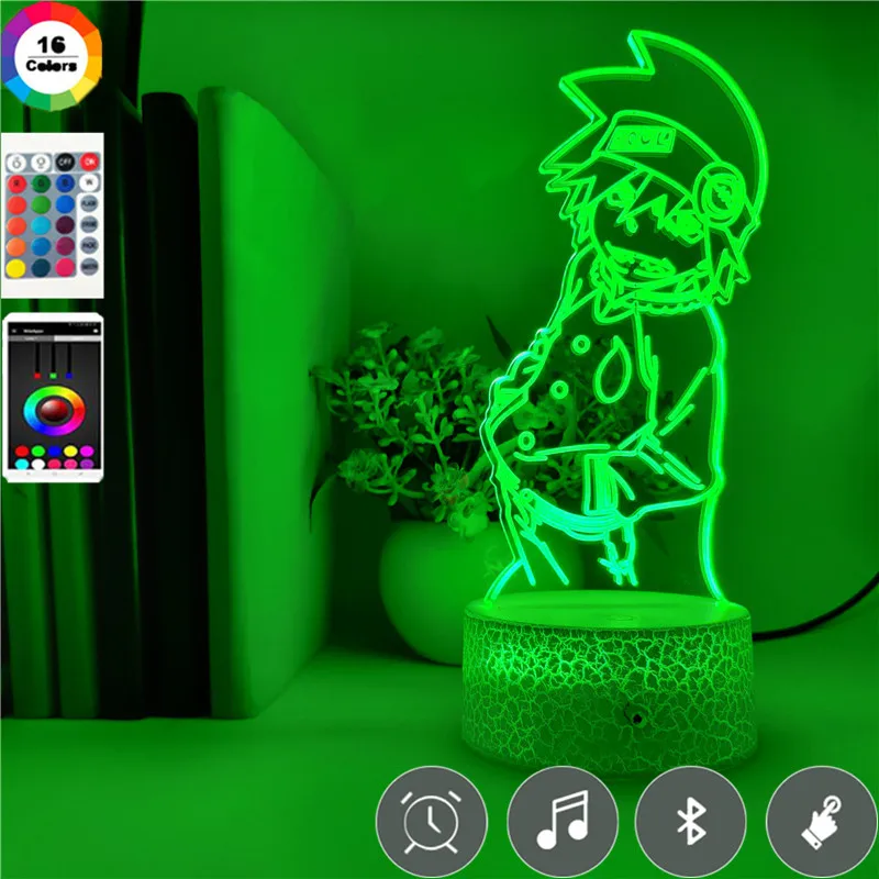 Bluetooth Zvočnik DUŠO JEDEC Anime 3D Noč Svetlobe Kreativne Vizualne Iluzije Lučka Led Spalnica Dekoracijo Počitnice Darila RGB Spremembe