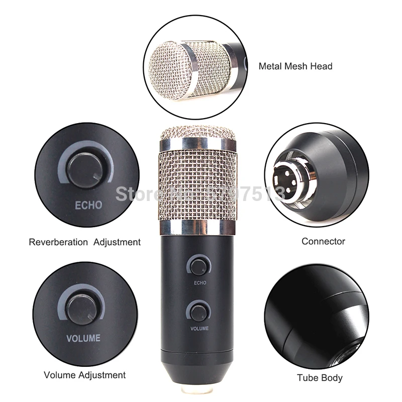 Bm 900 kondenzatorski studijski mikrofon kit komplet profesionalni snemalni bm 800 bm900 mikrofon usb z digita echo in glasnost prilagodite