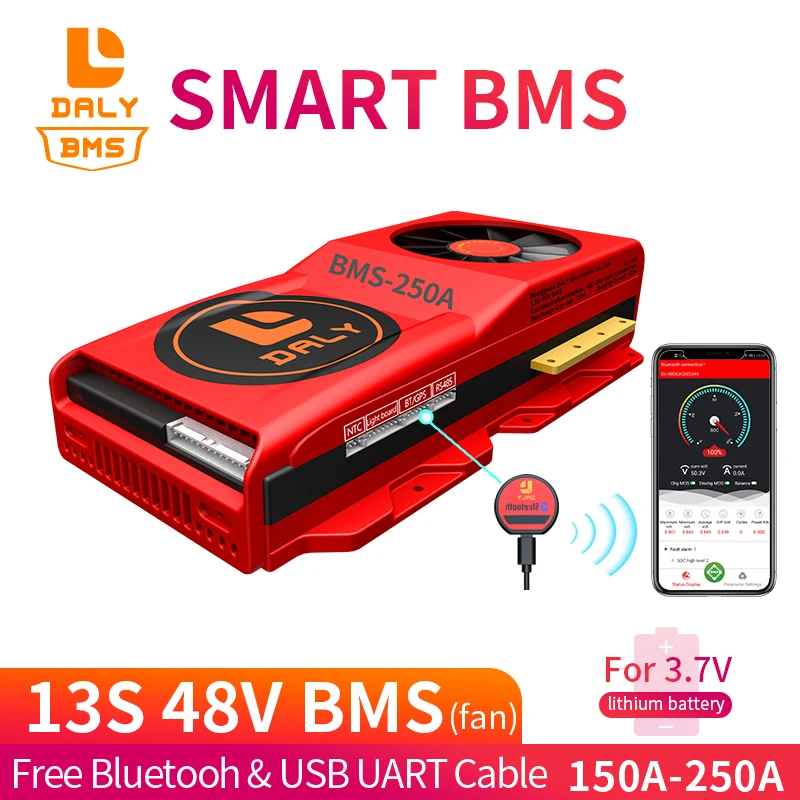 BMS 48V 13S BMS 18650 baterijo Li ion Bluetooth brezplačno 150ah 200ah 250ah 485 za ULithium Baterije 3,7 V