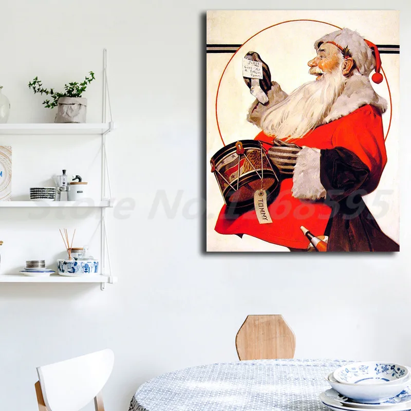 Boben Za Tommy Norman Rockwell Božični Art Platna, Plakati, Tiskanje Slikarstvo Stenske Slike Za Dnevni Sobi Doma Dekor Umetnine