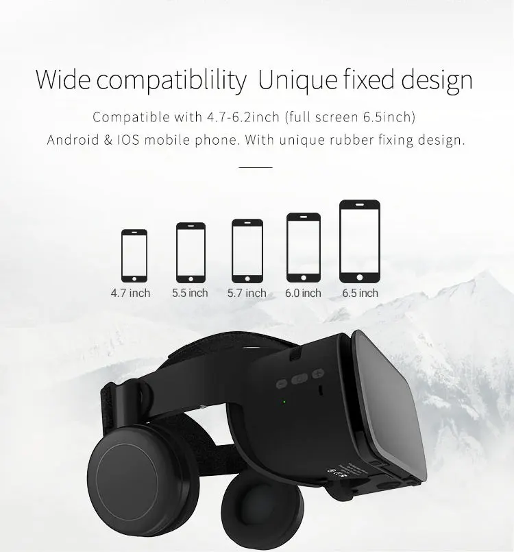 BOBO VR Z6 Brezžična tehnologija Bluetooth Očala 3D Navidezna Resničnost, za Pametni telefon Čelada Stereo VR Slušalke Karton Za iPhone Android