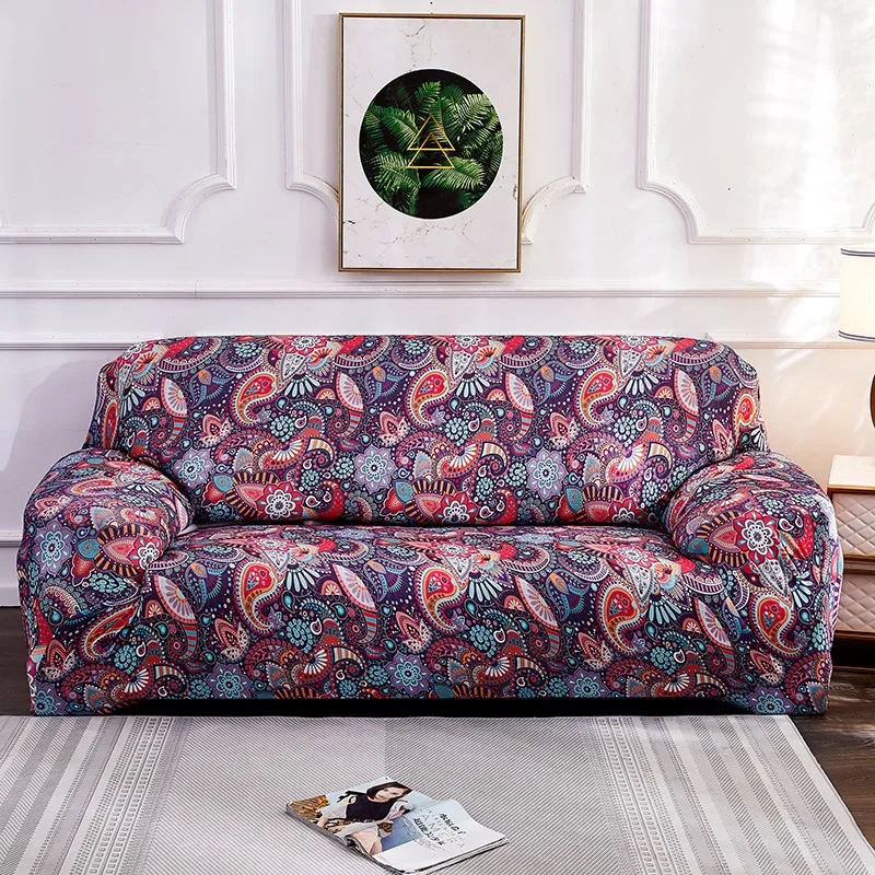 Boemski Stil Stretch All-inclusive Non-slip Kavč, Blazine Slipcovers Kavču Kritje Digitalno Natisnjena Kavč Kritje za dnevno Sobo
