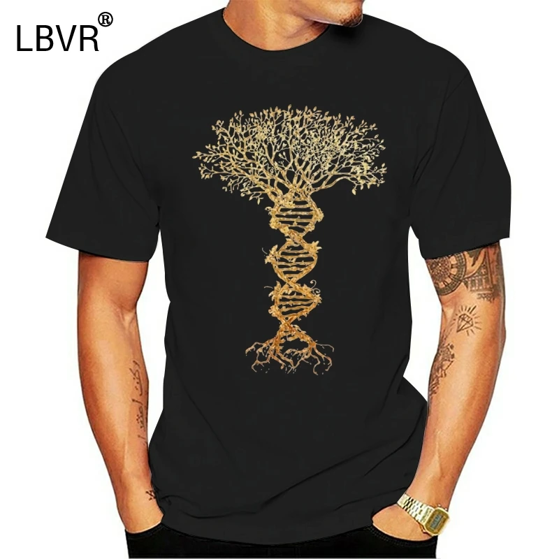 Bombaž O-vrat po Meri Natisnjene Moški majica s kratkimi rokavi DNK Življenje drevesa Ženske T-Shirt