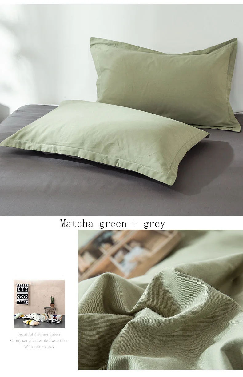 Bombaž čisto barvo, slog majhen svež modni slog dvojno vzglavnik standardna velikost gospodinjstva posteljo posteljnina