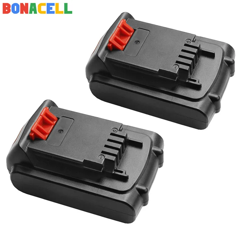 Bonacell 18V/20V 2000mAh baterija Li-ion Baterija za Polnjenje električno Orodje, Nadomestno Baterijo za BLACK & DECKER LB20 LBX20 LBXR20 L10