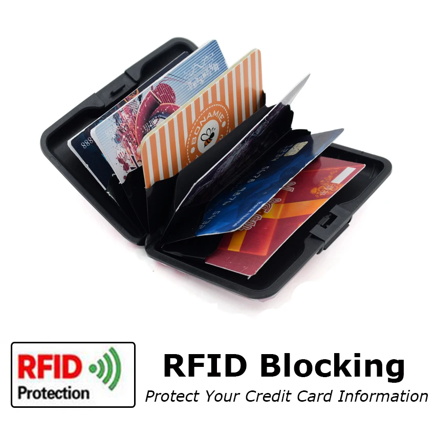 BONAMIE Aluminijasto Denarnico Kovinski Kartico Primeru Za Ženske RFID Blokado Bančnega Kredita ID Kartico sim Antimagnetic Nepremočljiva Mačka Vzorec