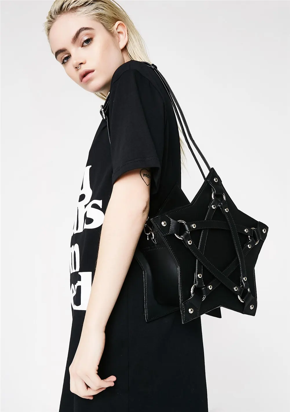 BONJOMARISA kakovost blagovne znamke nov modni ramo torbe, star sponke cosplay cool punk crossbody vrečke ženske street design
