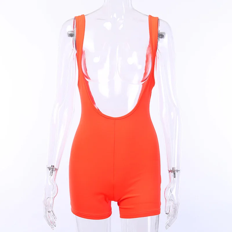 BOOFEENAA Priložnostne Bodycon igralne obleke Ženska Spandex Jumpsuit Poletje Seksi Neon Obleke za Ženske Obleke 2021 Playsuit C66-BB13