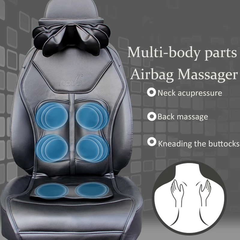 Bovo zdravje 12V Avto ogrevanje Tlak masažne Blazine, Vratu, hrbta in Ramen massager avto zdravstveno varstvo PU Usnje