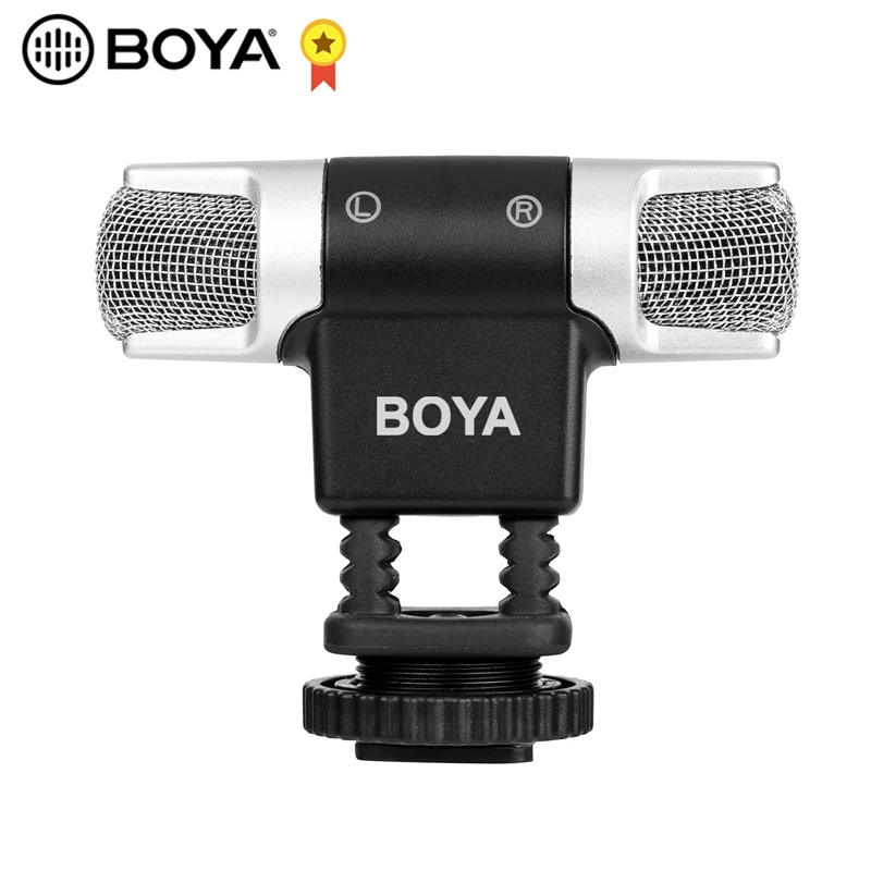 BOYA S-MM3 Dvojno Glavo Mikrofon, Snemanje tako Stereo Kondenzatorski Mikrofon za iPhone 8 Android Telefon DSLR Kamera DV Video v Živo pk ZA-MM1