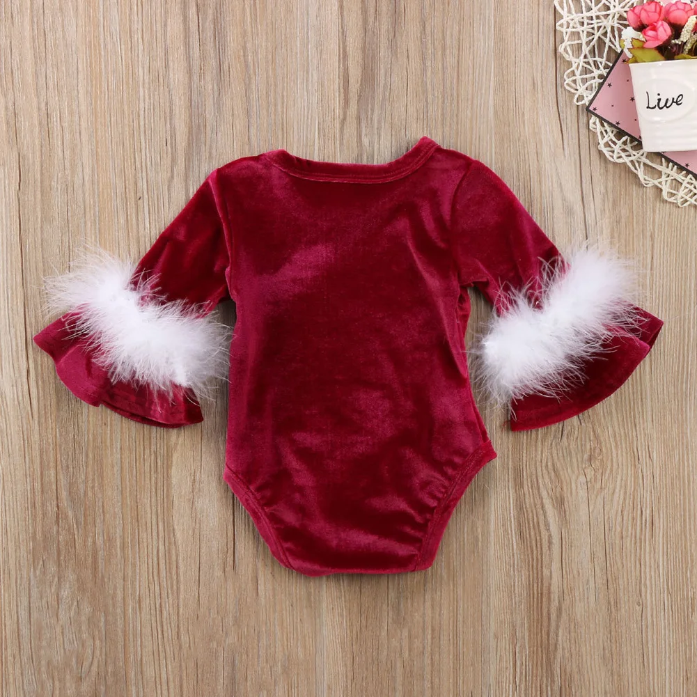 Božič Baby Dekleta Romper dolgimi rokavi za malčke newborn baby jumpsuit princesa plišastih oblačila božič darilo