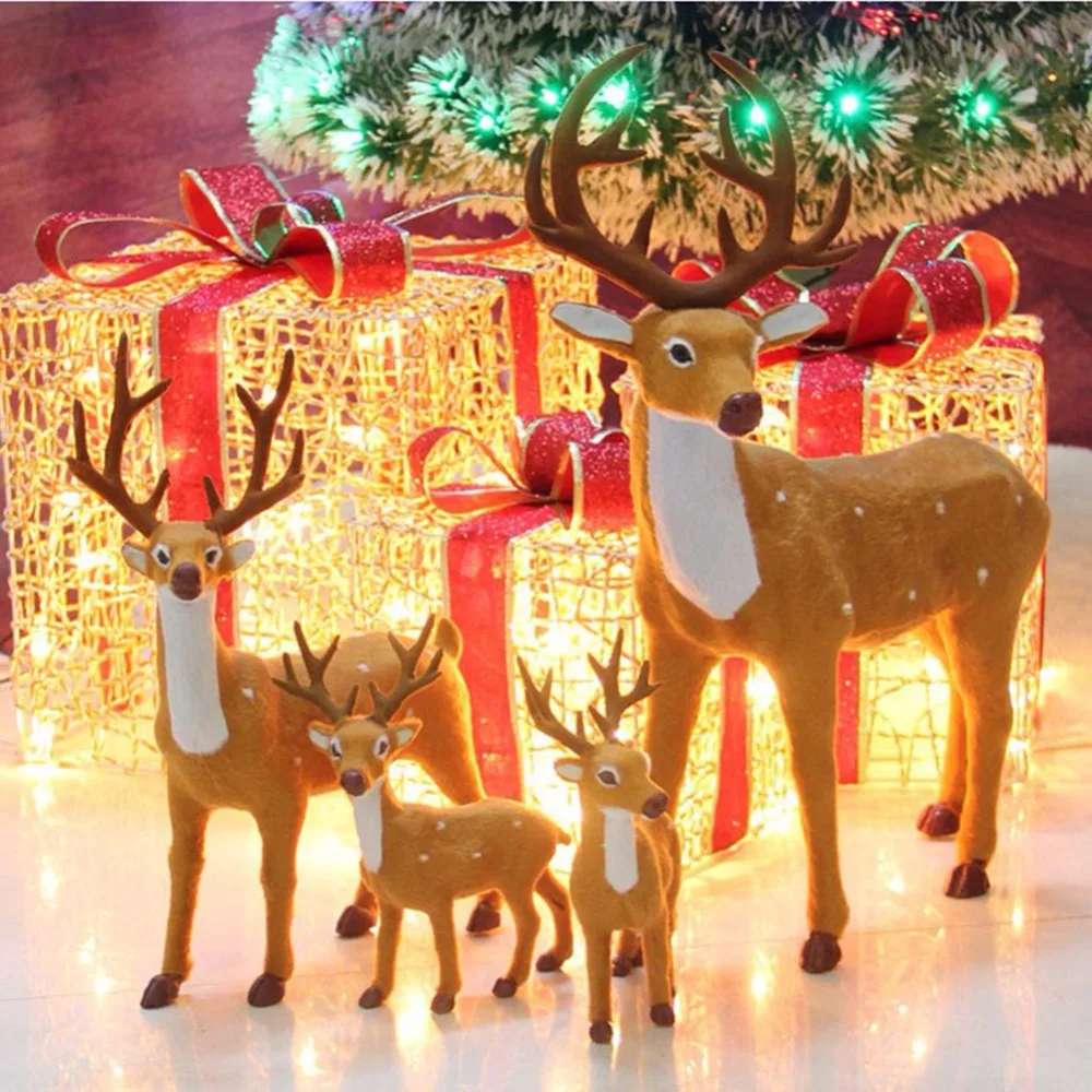 Božič Elk Dezintegratorjev Simulacije Plastično Majhno Sika Jelen Za Božično Drevo Okraski Družino Otroci Igrače Darilo
