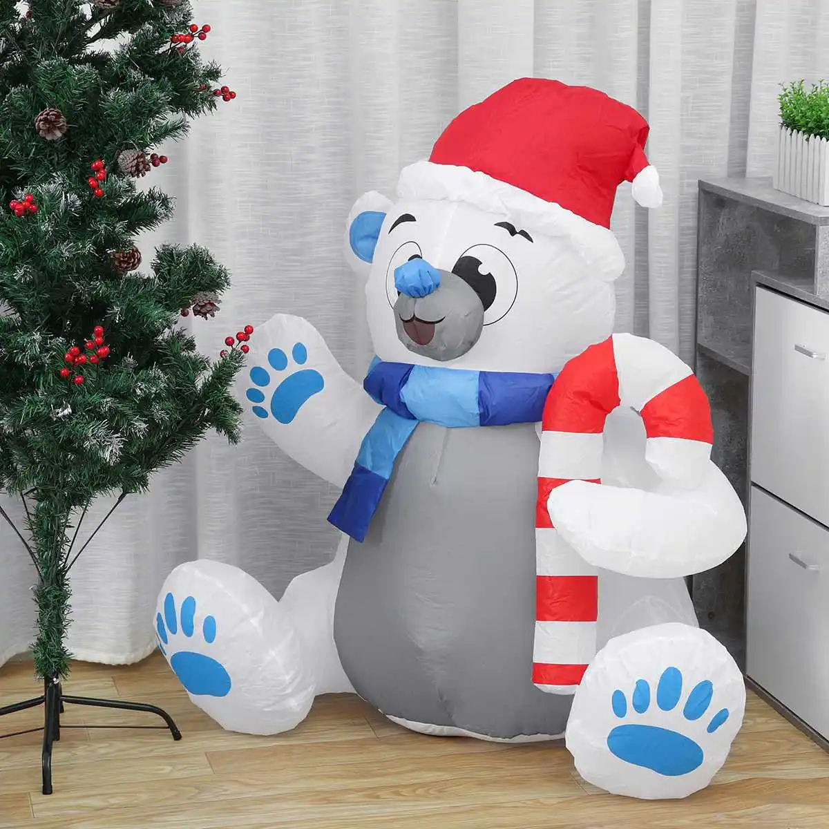 Božič LED Napihljivi Sneg Medved Lutke 120cm Dom, Vrt, Dvorišče Božič Napihljivi Rekvizitov, z LED Luči Otroci Božič Igrače Darila