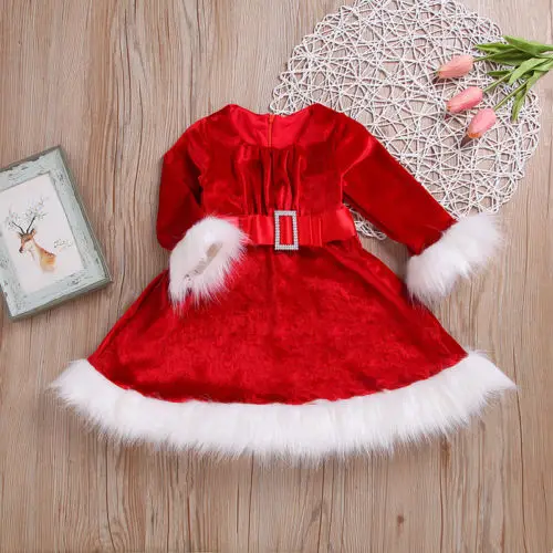 Božič Malčka Otroci Baby Dekle Božič Sežgati Stranka Santa Zamahu Obleko Oblačila