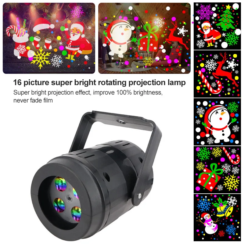 Božič Projektor Super Svetla Vzorec Obračanje Zaprtih Projekcija Lučka Za 360 Stopinj Rotacija Noč Svetlobe Žarnice Dekoracija Žarnice
