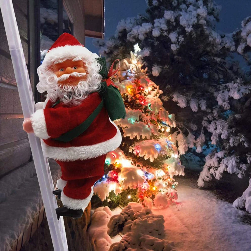 Božič Santa Claus Električni Vzpenjanja Lestve Viseči Okras Božično Drevo Okraski Smešno Novo Leto Otroci Darila Stranka Dekor