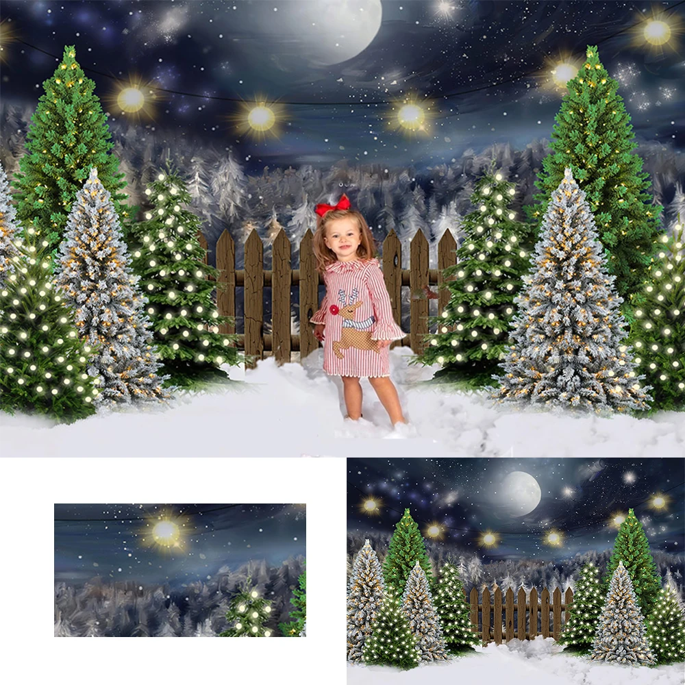 Božič Snežinka Velika luna drevo Luči, Pristavim Les, Dojenček, Otrok, Fotografija Ozadje Glitter Party Lučka Dekor Transparent