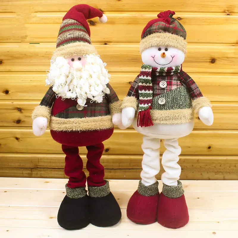 Božiček&Snežaka Lutka Darila Zložljive Igrača za Otroke Božič Stoji Predstavljajo Okraski Božič, Novo Leto Predstavlja Weihnachten 2PC