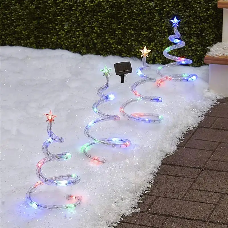 Božično Drevo Okraski LED Sončne Niz Svetilk svjetlovodni Pravljice Luči Nepremočljiva Sončni Vrt Niz Božični Luči na Prostem