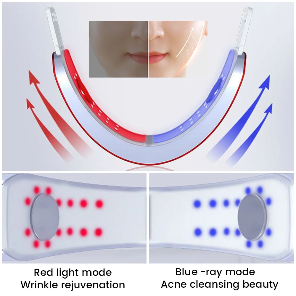 Brado Proti-Line Up Dvigalo Pasu Pralni Rdeča Modra LED Foton Terapija Obraza Dvižne Naprave Obraz Hujšanje Vibracije Massager V-Nega Obraza