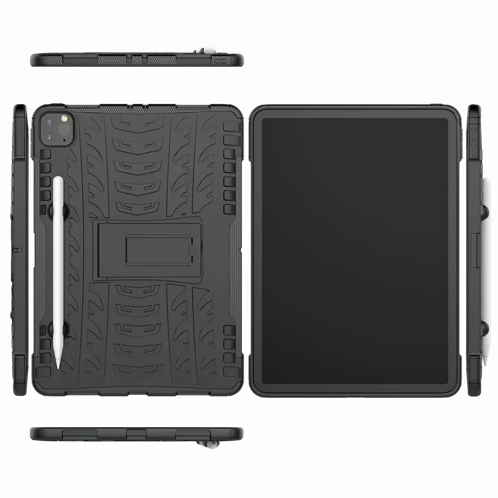 Branilec Stojalo TPU PC Shockproof Zaščitni Silikonski Plastičnih Oklep Primeru Za Mini iPad Pokrov Zraka 1 2 3 4 5 6 Pro 9.7 10.5 11 10.2