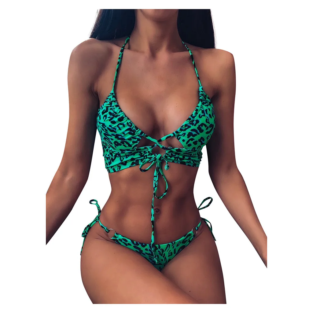 Brazilski Bikini 2020 Leopard Tiskanja Kopalke Seksi Plažo Bikini Komplet Poletnih Push Up Kopalke Ženske Kopalke, Kopalke 2020