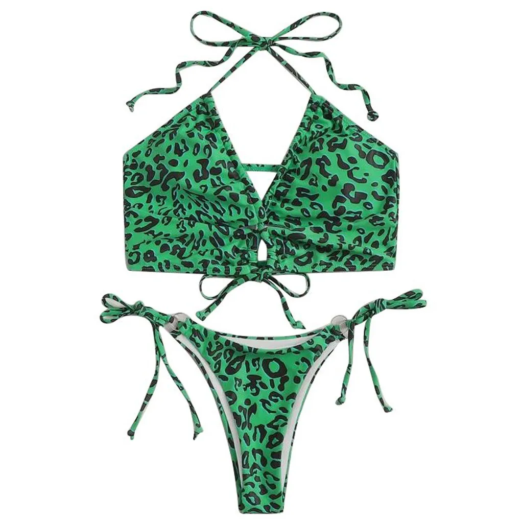 Brazilski Bikini 2020 Leopard Tiskanja Kopalke Seksi Plažo Bikini Komplet Poletnih Push Up Kopalke Ženske Kopalke, Kopalke 2020