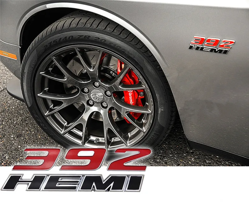 Brezplačna dostava 2X Rdeča 392 HEMI Značko Simbol Za Dodge Challenger Polnilnik Ram 1500 Chrysler 300C