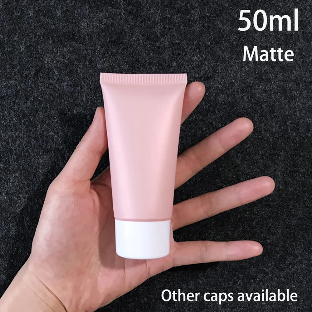 Brezplačna Dostava 50 ml Mat Roza Kozmetični Posode Plastične Losjon za Steklenice 50 g Prazno Stisnite Mehka Cev Frost Facial Cream Paket
