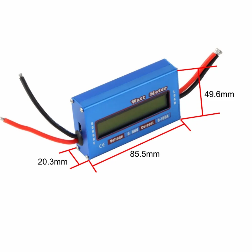 Brezplačna dostava 5pcs DC Watt meter z LCD zaslonom za DC 0-60V 0-100A bilance napetosti tok RC baterije Analyzer