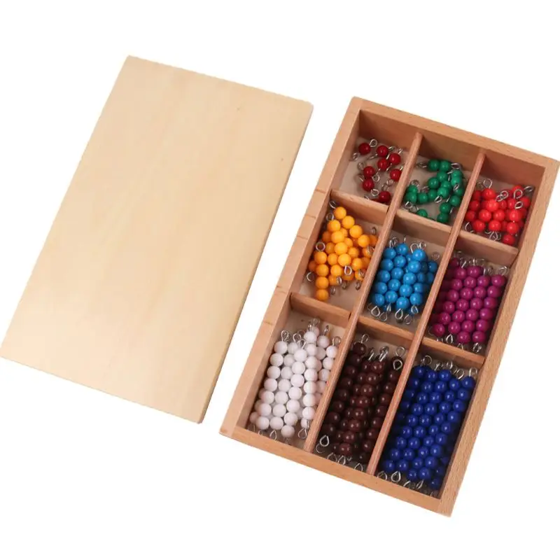 Brezplačna Dostava Montessori Materiali Izobraževalne Lesene Pisane Checker Krovu Kroglice Matematiko Igrače