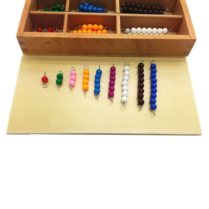 Brezplačna Dostava Montessori Materiali Izobraževalne Lesene Pisane Checker Krovu Kroglice Matematiko Igrače