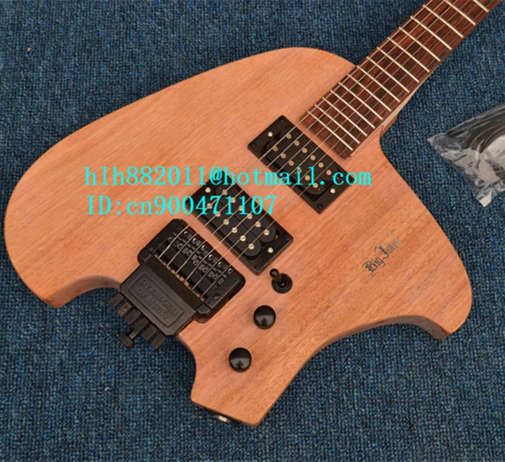 Brezplačna dostava novih Big John 6-strune brezglavi električna kitara z mahagoni telo F-3344