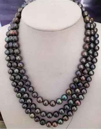Brezplačna dostava >>>>oplemenitena nakit 9-10 mm multicolor pearl črna rdeča zelena ogrlica