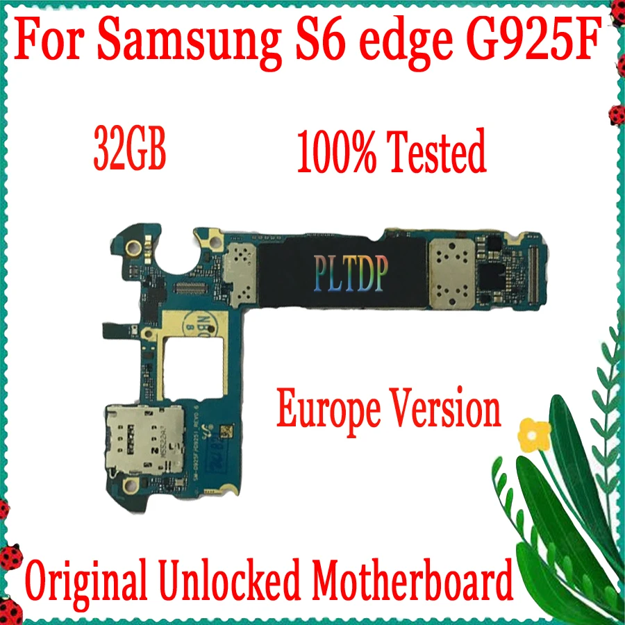 Brezplačna Dostava,S6 motherboard odklenjen za Samsung Galaxy S6 Rob G925F motherboard 32gb s čipi mainboard G925F sim Android