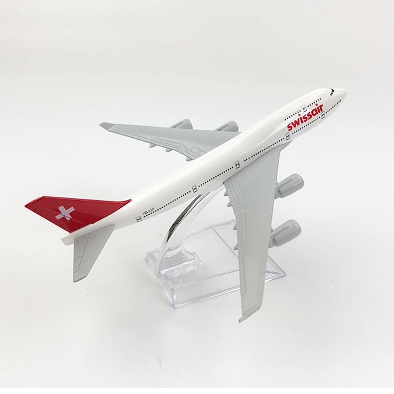 Brezplačna dostava swissair model letala Boeing 747 letalo 16 CM Kovinske zlitine diecast 1:400 letalo model igrača za otroke MX41